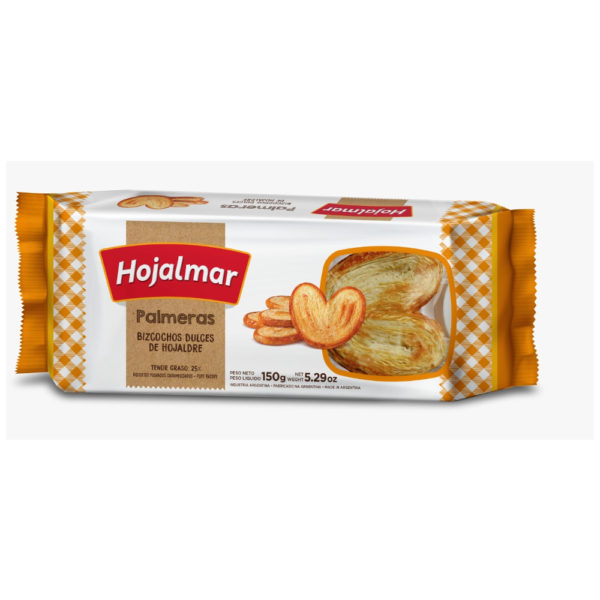 GALLET.HOJALDRE PALMERAS 150 G.x 18UN.HOJALMAR