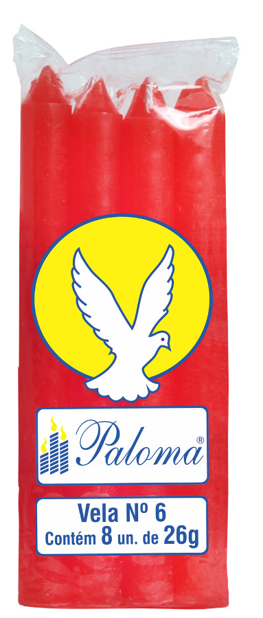 VELA No.6 ROJO PALOMA 24x8
