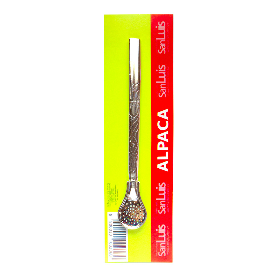 BOMBILLA ALPACA PARA MATE PLANA DE 16 CM